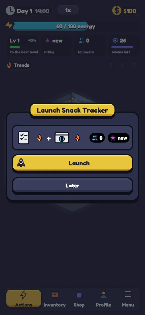 Launching a new app
